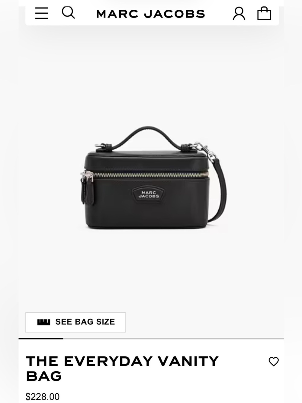 Marc Jacobs Black Vanity Case Bag